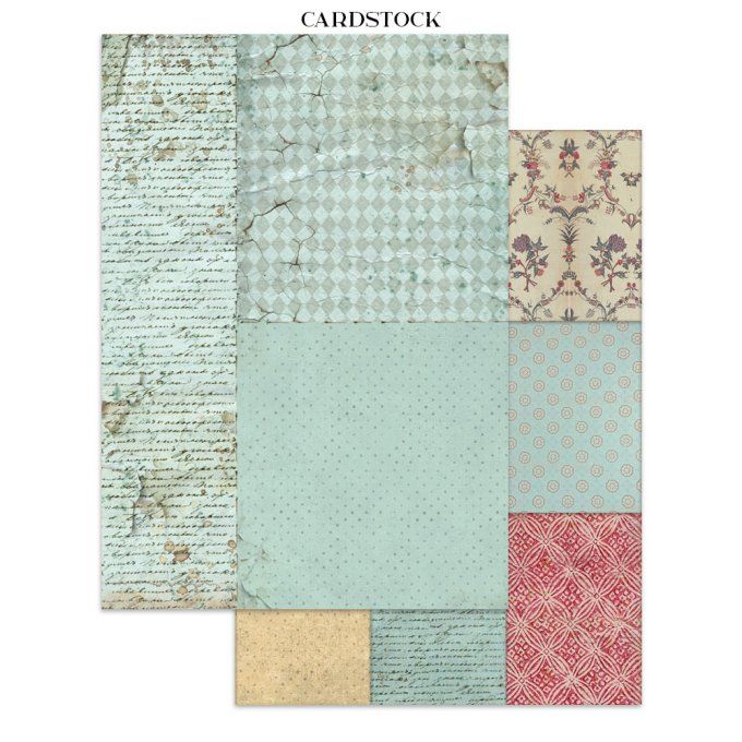 Stamperia, Junk Journal Collection Alice in christmas - Fond, découpages