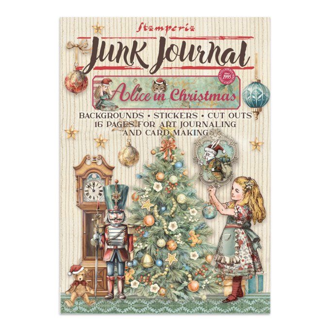Stamperia, Junk Journal Collection Alice in christmas - Fond, découpages