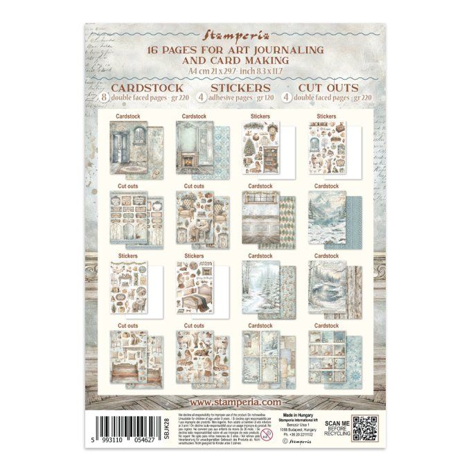 Stamperia, Junk Journal Collection White christmas