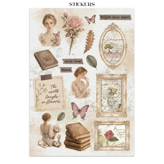 Stamperia, Junk Journal Collection Flowers and Poems
