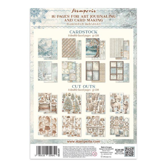 Stamperia, Junk Journal Collection, format A5 - White christmas