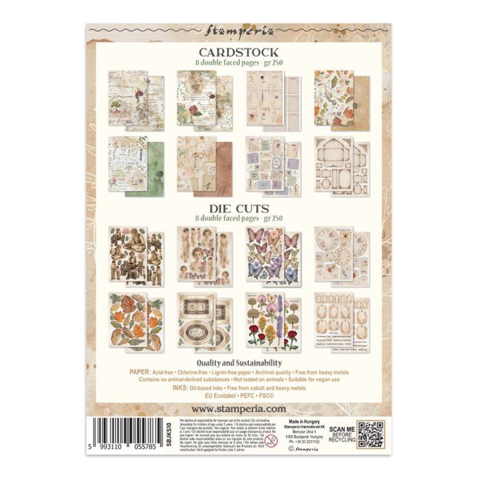 Stamperia, Junk Journal Collection Flowers and Poems, format A5