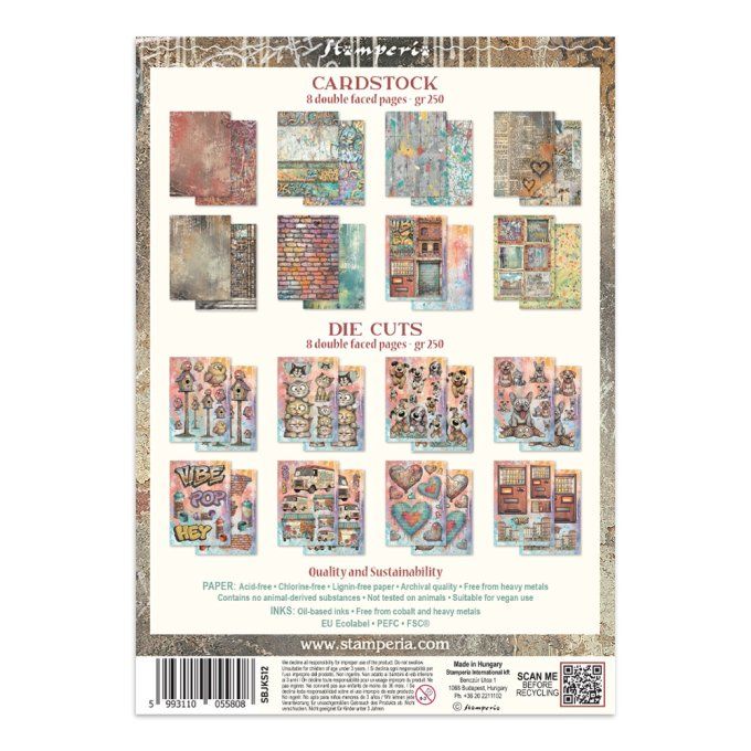Stamperia, Junk Journal Collection Furry friend 2s, format A5