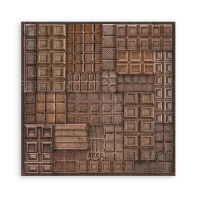 4 tissus polyester, collection : Coffee and chocolate - Stamperia - dimension : 30x30cm