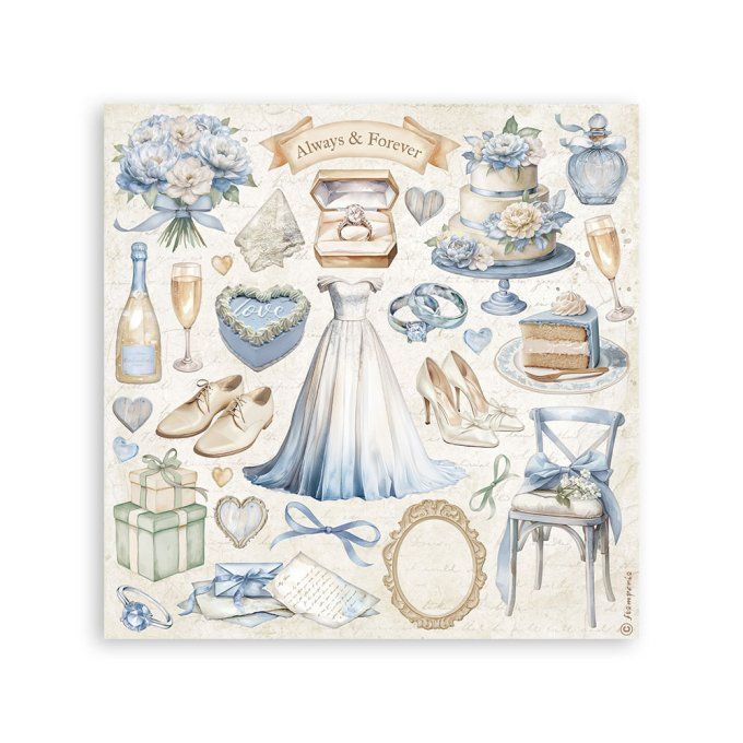 4 feuilles de stickers, dimensions 16.5x16.5cm, Timeless, Stamperia