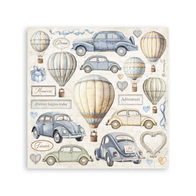 4 feuilles de stickers, dimensions 16.5x16.5cm, Timeless, Stamperia
