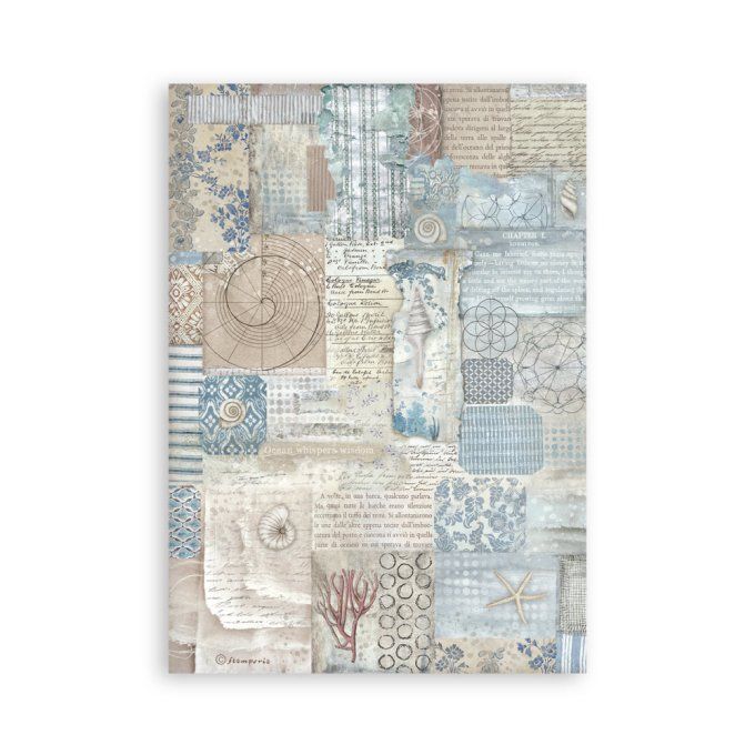 8 feuilles, éléments autocollants, dim. 14.5x21cm environ, Silent sea, Stamperia
