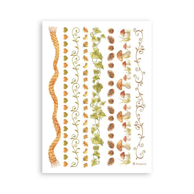 8 feuilles, éléments autocollants, dim. 14.5x21cm environ, Whispering woods, Stamperia