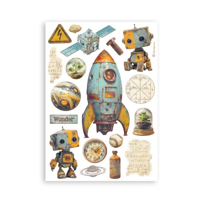 8 feuilles, éléments autocollants, dim. 14.5x21cm environ, A new beginning, Stamperia