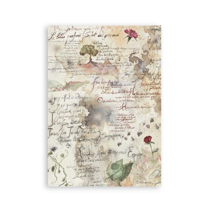 8 feuilles, éléments autocollants, dim. 14.5x21cm environ, collection : Flowers and Poems