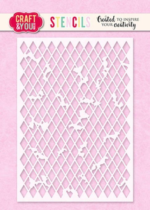Pochoir, Craft & You design, Rhombus - dimension 10.5x14.7cm environ
