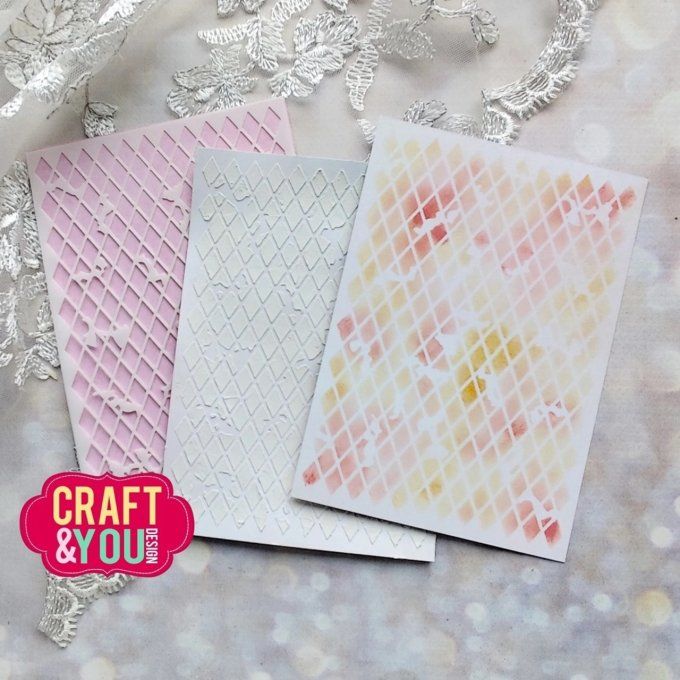 Pochoir, Craft & You design, Rhombus - dimension 10.5x14.7cm environ
