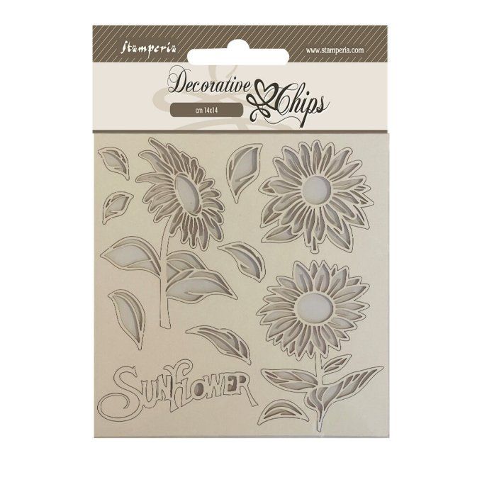 Stamperia, planche de chipboards - dimension 14x14cm - Sunflower Art