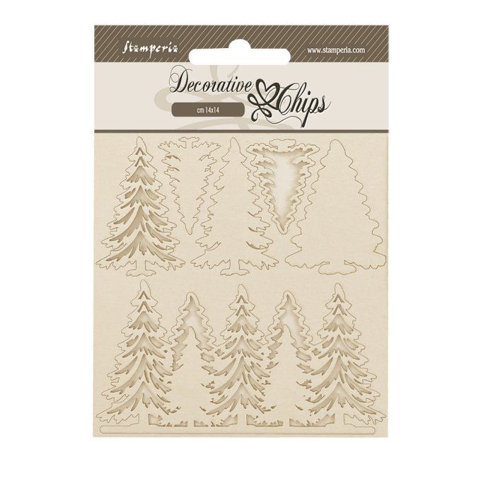Stamperia, planche de chipboards - dimension 14x14cm - Gear up for christmas