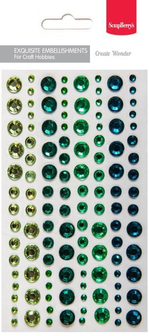 120 adhesives gem - stickers demi-perles à facette - Dimension de la planche : 7x12cm environ