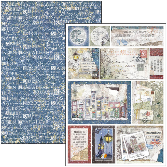 Bloc Ciao Bella, collection London's calling,  Format A4 - 9 feuilles - 190gsm