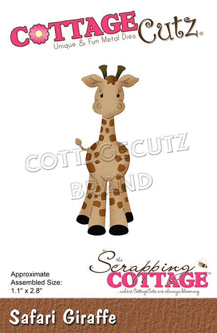 Die/matrice de découpe - safari girafe - dimension après assemblage : 2.54x5.08cm environ