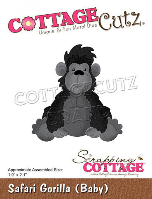Die/matrice de découpe - safari gorille - dimension après assemblage : 5.08x5.08cm environ