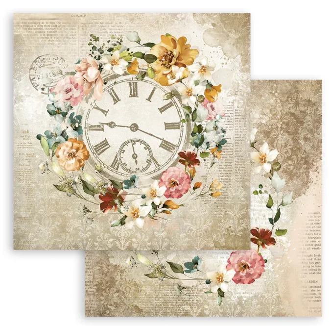 Collection Garden of promises, 20x20cm - 10 feuilles motif recto verso - Stamperia - 190g 