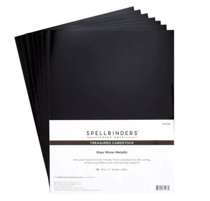 Spellbinders - ensemble de cardstock miroir, couleur : onyx - Dimension : 21.6x37.94cm environ