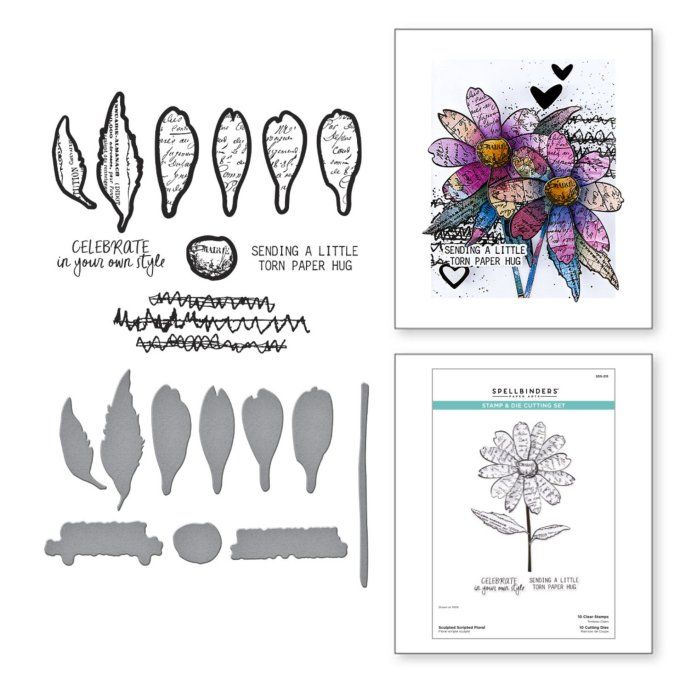 Spellbinders - beautifully imperfect, tampons et dies coordonnés