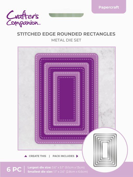 6 Dies/matrices de découpe, Crafter's companion - rectangle
