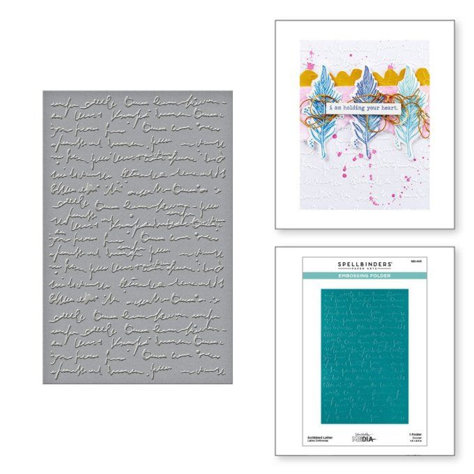 Classeur d'embossage, Spellbinders, Scribbled letter - dimension : 14.5x22.6cm environ