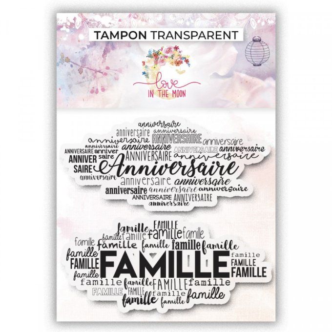 Planche de 2 Tampons clears - Anniversaire et Famille - Love in the moon