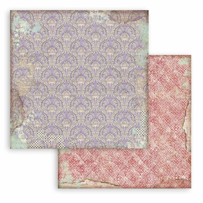 Collection Alice, patterns (fonds), 20x20cm - 10 feuilles motif recto verso - Stamperia