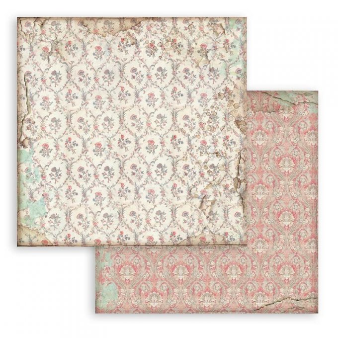 Collection Alice, patterns (fonds), 20x20cm - 10 feuilles motif recto verso - Stamperia