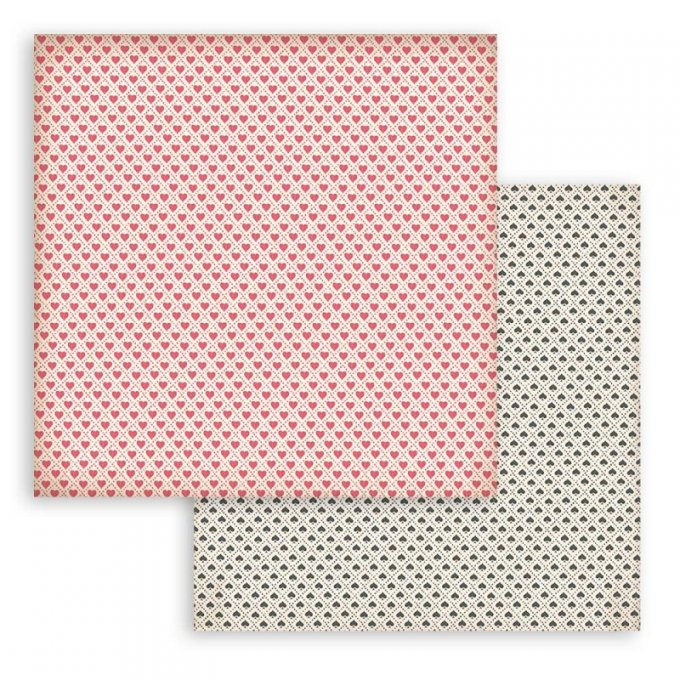 Collection Alice, patterns (fonds), 20x20cm - 10 feuilles motif recto verso - Stamperia