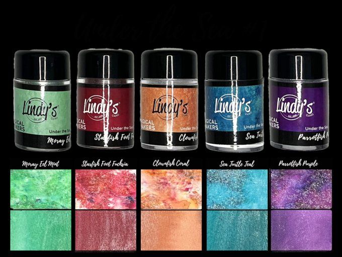 Lot de 5 Pigments Magical shaker, Lindy's, Under the sea (set 1)