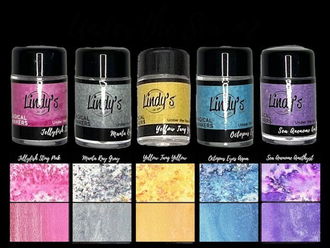 Lot de 5 Pigments Magical shaker, Lindy's, Under the sea (set 2)