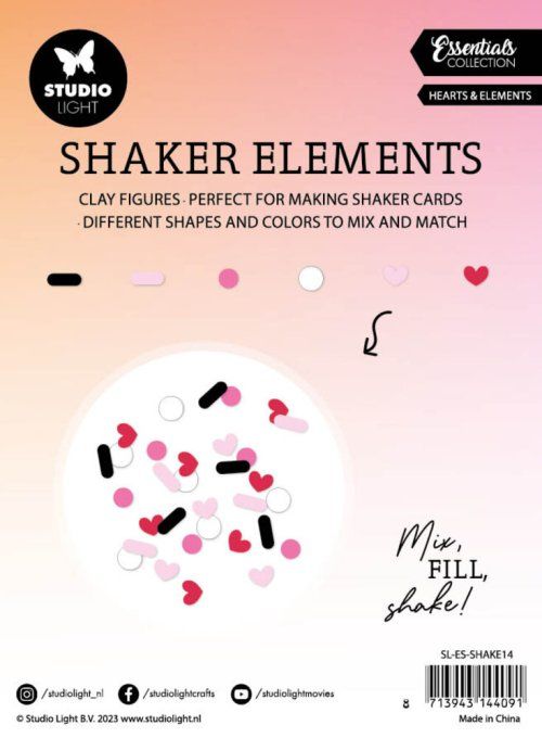 6 fioles, studiolight - Hearts & elements - décorations en pâte polymère
