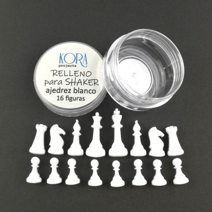 16 petites pièces blanches en acrylique en forme de pions d'échec - Kora projects