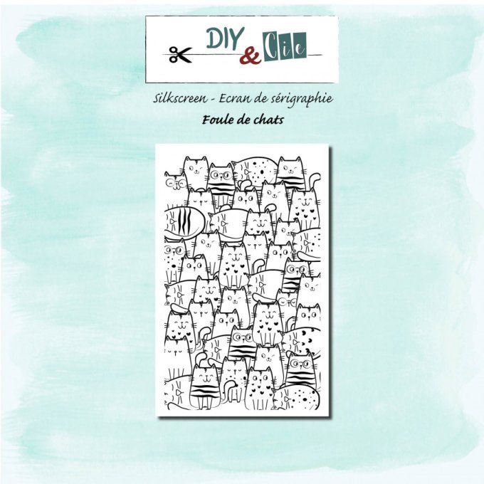 Silkscreen - DIY&Cie - Foule de chats, dimensions 9x14cm environ