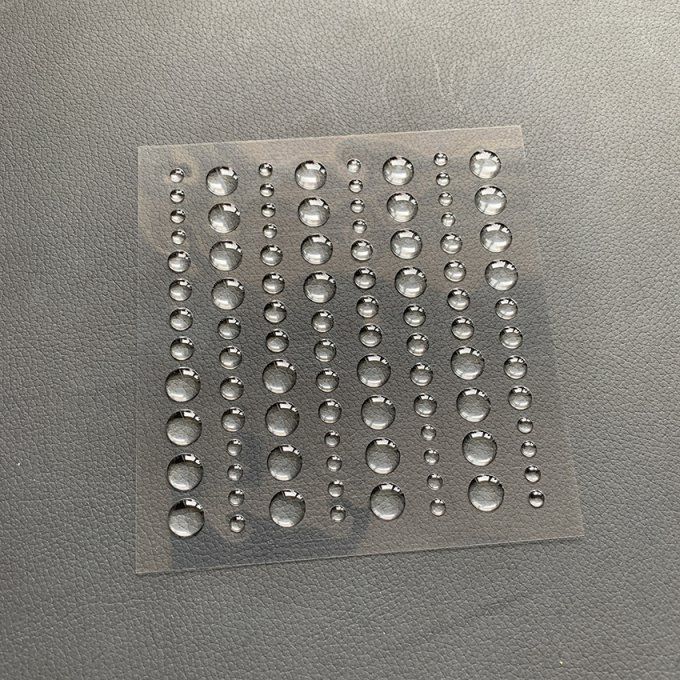 Enamels dots ou demi-perles autocollantes transparentes, 3 tailles différentes, 96 unités