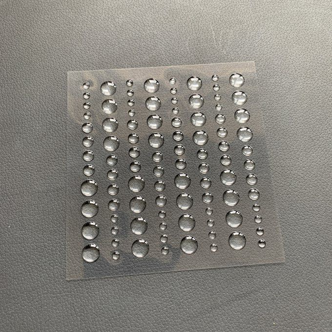 Enamels dots ou demi-perles autocollantes transparentes, 3 tailles différentes, 96 unités