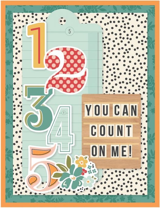 Simple Stories - kit de confection pour réaliser 8 cartes - Hello Friends