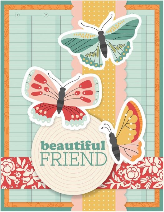 Simple Stories - kit de confection pour réaliser 8 cartes - Hello Friends