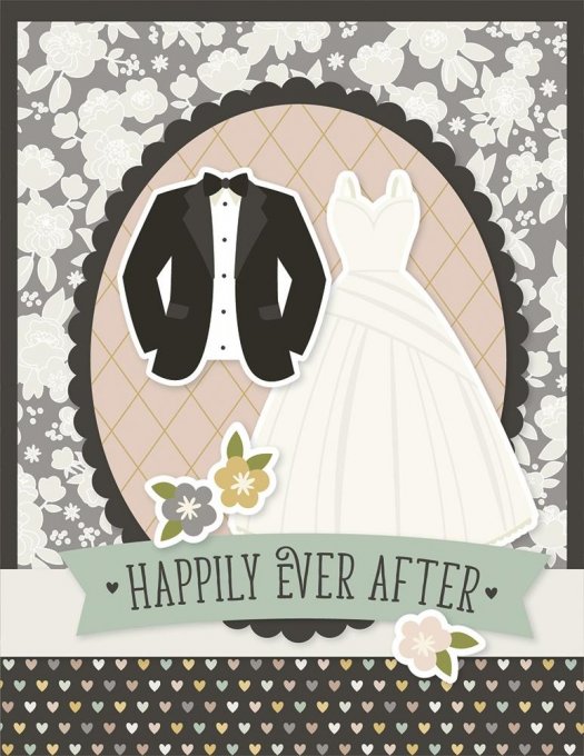 Simple Stories - kit de confection pour réaliser 8 cartes - Just married