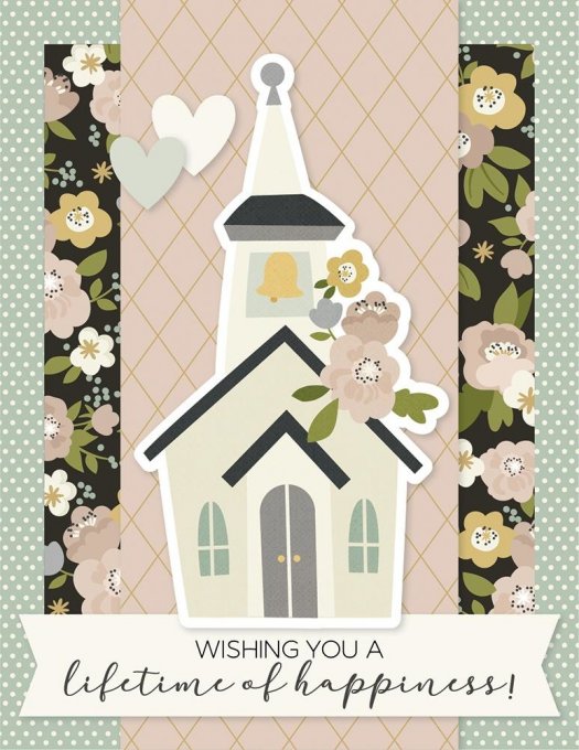 Simple Stories - kit de confection pour réaliser 8 cartes - Just married