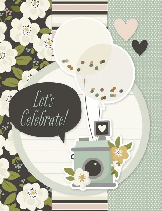 Simple Stories - kit de confection pour réaliser 8 cartes - Just married