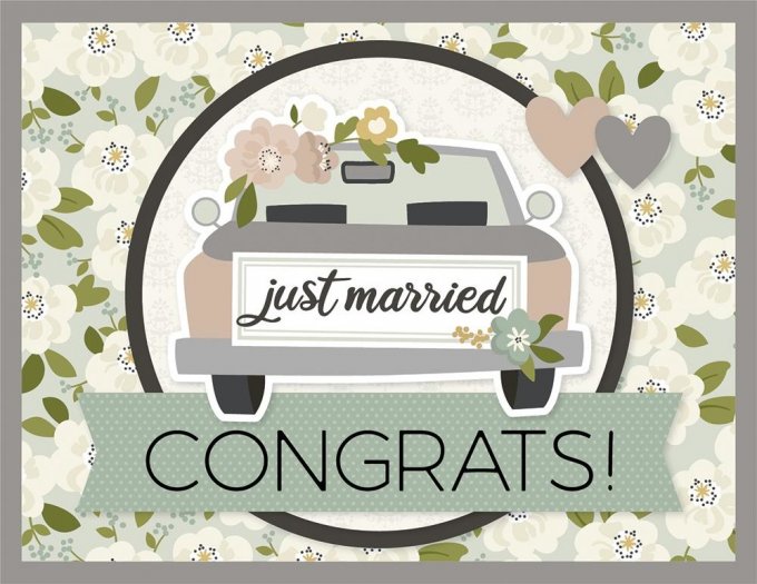 Simple Stories - kit de confection pour réaliser 8 cartes - Just married