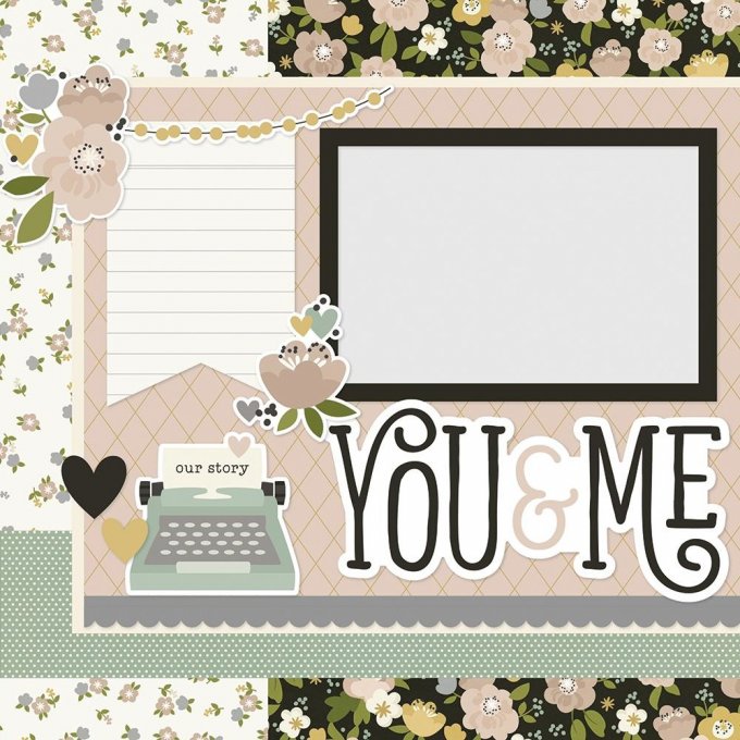 Simple Stories - kit de confection pour réaliser 2 double page - You & Me