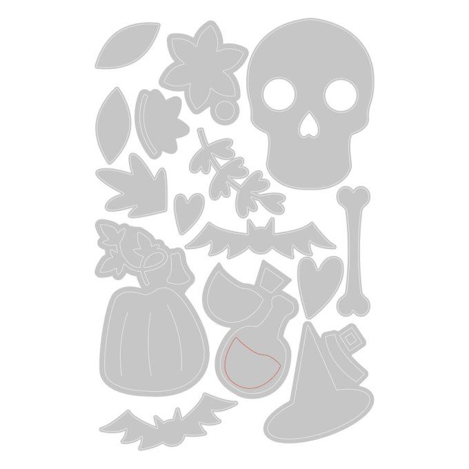 15 Dies/matrices de découpe, Sizzix, thème halloween