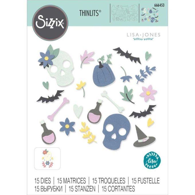 15 Dies/matrices de découpe, Sizzix, thème halloween