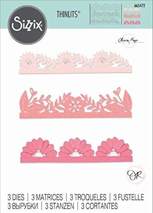 3 dies de bordure  - Sizzix - dimension : 12x2cm environ en moyenne