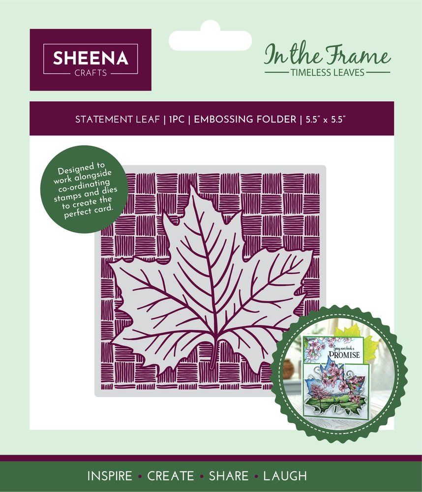 Classeur d'embossage, Sheena Crafts - in the frame, Statement leaf - dimension : 12.7x12.7cm environ