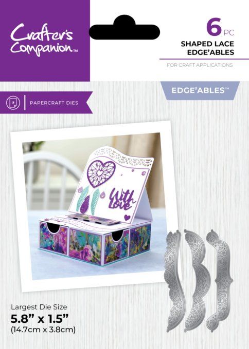 6 Dies/matrices de découpe, Crafter's companion, Shaped lace edge'ables